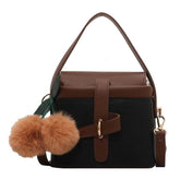 Vintage Crossbody Shoulder Handbag with Flurry Accessory